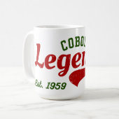COBOL Legends Est. 1959 – A Retro Tech Sticker Koffiemok (Voorkant links)