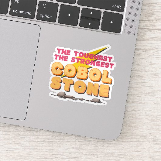 Cobol-programmeertaal als een sterke steen sticker (Detail)