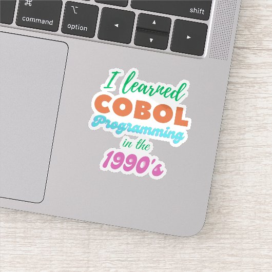 COBOL-programmeertaal geleerd in de jaren 90 Sticker (Detail)