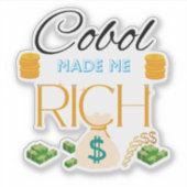 Cobol-Programmeren Maakte Me Rijk Sticker (Voorkant)