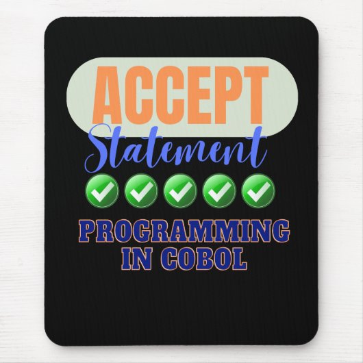 Cobol Programmeren Met Accept Statement Muismat (Voorkant)