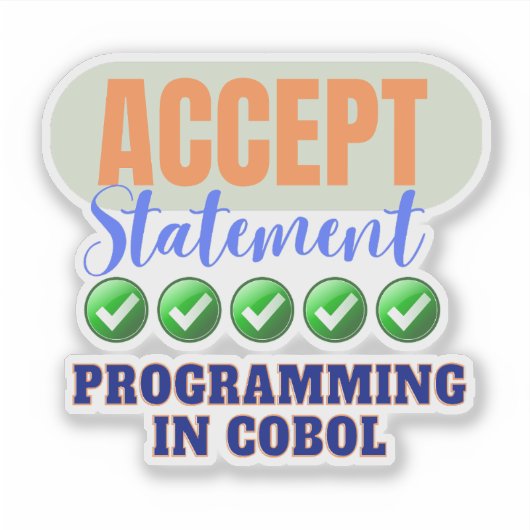 Cobol Programmeren Met Accept Statement Sticker (Voorkant)
