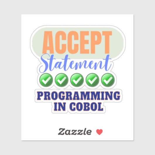 Cobol Programmeren Met Accept Statement Sticker (Vel)