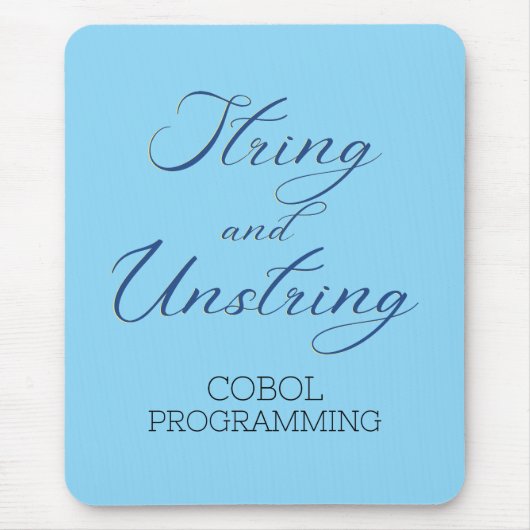 Cobol Programmeren String en Unstring Werkwoord Muismat (Voorkant)