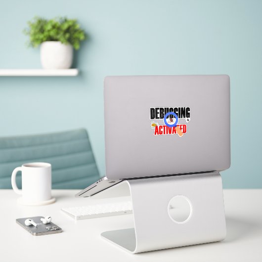 Cobol-programmering Debug-modus geactiveerd Sticke Sticker (Laptop op bureau)