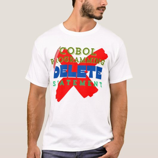 Cobol-programmering Delete-statement T-shirt (Voorkant)