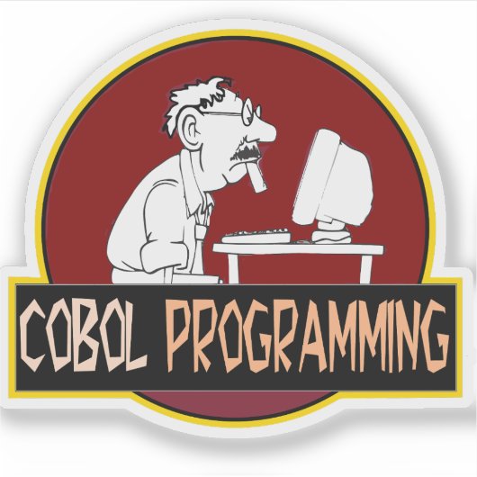 COBOL-programmeur - Oude-school coderingslegende Sticker (Voorkant)