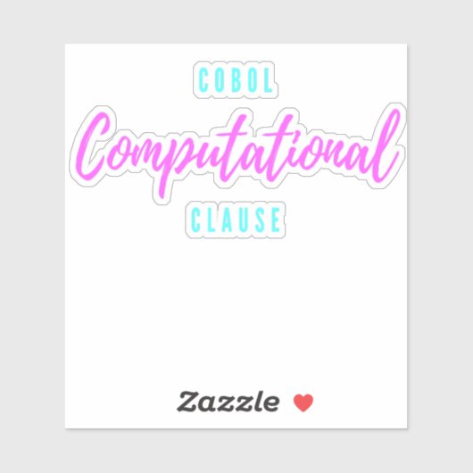 Cobol Programming Computational Usage Clause Sticker (Vel)