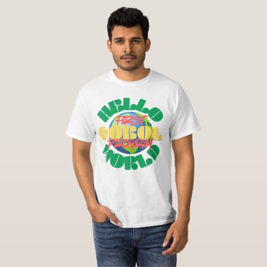 Cobol Programming's Hello World First Program T-shirt (Voorkant volledig)