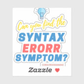 COBOL Syntax Error Challenge Tee for Coders  Sticker (Vel)