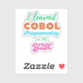 COBOL-taal geleerd in Y2K (jaar 2000) Sticker (Vel)