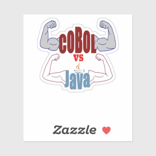 Cobol vs Java Programmeertalen Showdown Sticker (Vel)