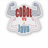 Cobol vs Java Programmeertalen Showdown Sticker (Voorkant)