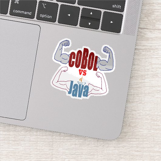 Cobol vs Java Programmeertalen Showdown Sticker (Detail)