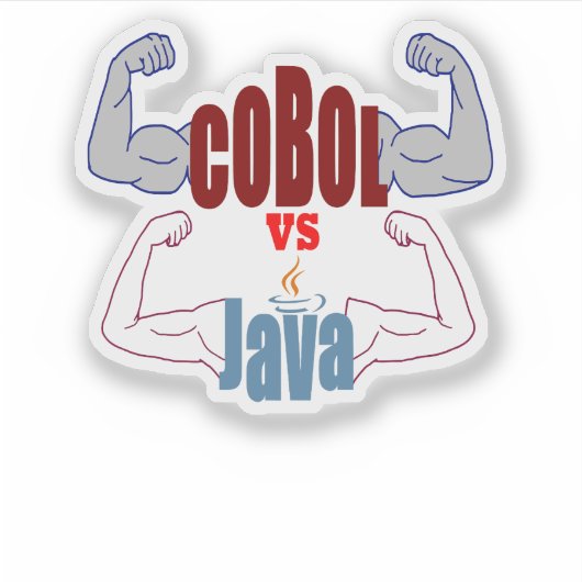 Cobol vs Java Programming Languages Showdown  Sticker (Voorkant)