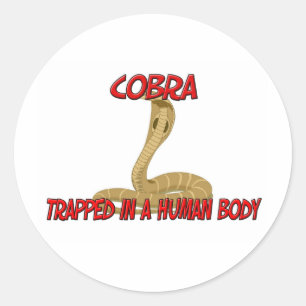 Cobra gevangen in een menselijk lichaam ronde sticker