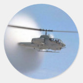Cobra-helikopter Ronde Sticker (Voorkant)