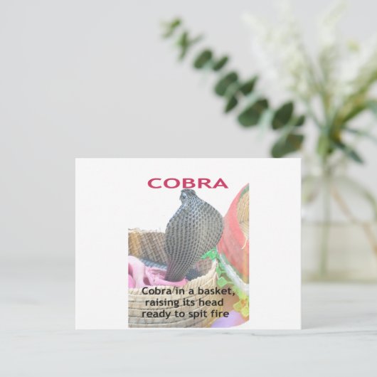 Cobra in Basket Art Print Briefkaart (Staand voorkant)