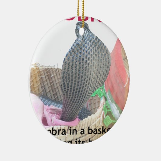Cobra in Basket Art Print Keramisch Ornament (Rechts)