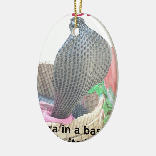 Cobra in Basket Art Print Keramisch Ornament (Links)
