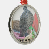Cobra in Basket Art Print Metalen Ornament (Rechts)