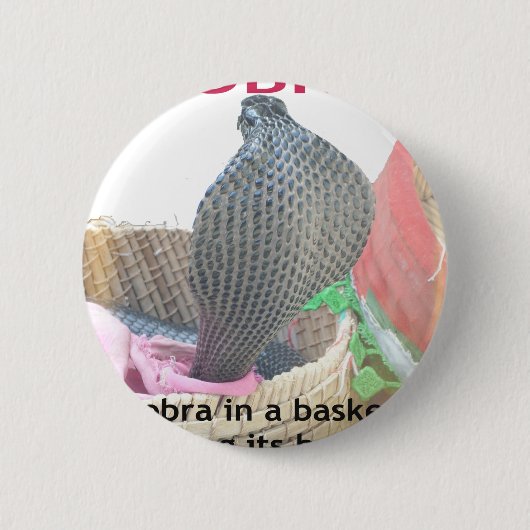 Cobra in Basket Art Print Ronde Button 5,7 Cm (Voorkant)