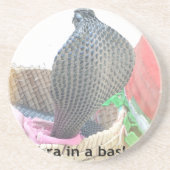 Cobra in een mandje klaar om te spugen zandsteen onderzetter (Voorkant)