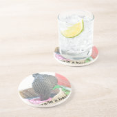 Cobra in een mandje klaar om te spugen zandsteen onderzetter (Zijkant)