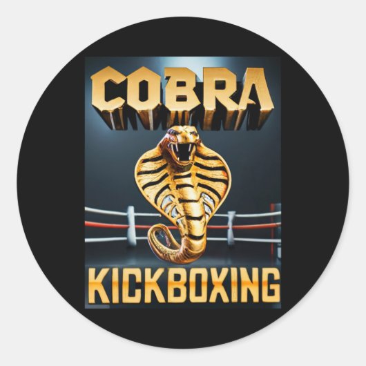 Cobra Kickboxing Design Door Don Castillo  Ronde Sticker (Voorkant)