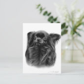 Cobra langharige Chihuahua hand geschilderd portre Briefkaart (Staand voorkant)