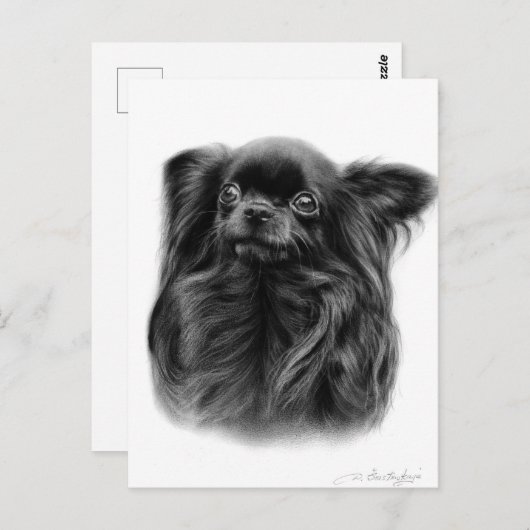 Cobra langharige Chihuahua hand geschilderd portre Briefkaart (Voorkant / Achterkant)