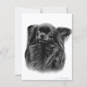 Cobra langharige Chihuahua hand geschilderd portre Briefkaart