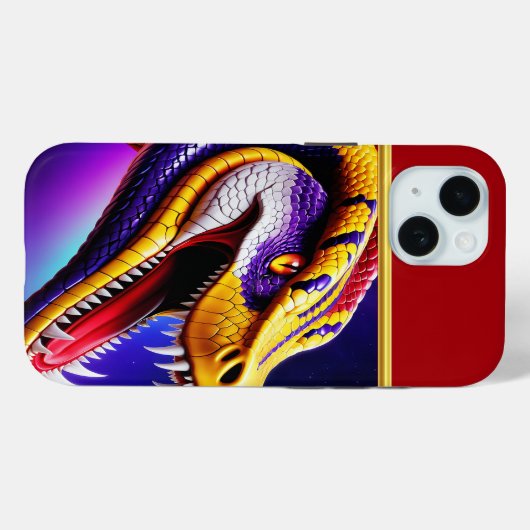 Cobra levendige rode paarse witte en gele schubben Case-Mate iPhone case (Achterkant (horizontaal))