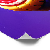 Cobra levendige rode paarse witte en gele schubben poster (Hoek)