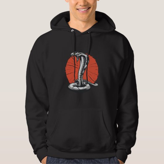 Cobra Open Hood, Snake Attacking Hoodie (Voorkant)