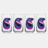 Cobra Slang in Vaporwave Esthetische Stijl Blikvorm Glas (Achterkant)