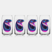 Cobra Slang in Vaporwave Esthetische Stijl Blikvorm Glas (Voorkant)