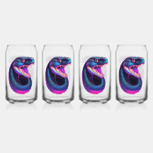 Cobra Slang in Vaporwave Esthetische Stijl