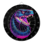 Cobra Slang in Vaporwave Esthetische Stijl Dartbord (Voorkant)