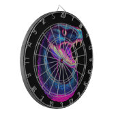 Cobra Slang in Vaporwave Esthetische Stijl Dartbord (Voorkant Links)