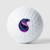 Cobra Slang in Vaporwave Esthetische Stijl Golfballen (Voorkant)