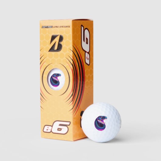 Cobra Slang in Vaporwave Esthetische Stijl Golfballen (Verpakking)
