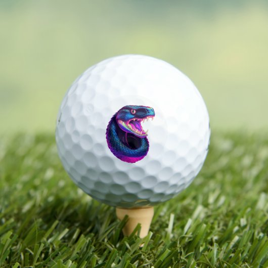 Cobra Slang in Vaporwave Esthetische Stijl Golfballen (Insitu Shirt)