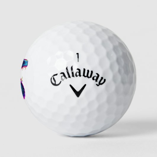Cobra Slang in Vaporwave Esthetische Stijl Golfballen (Logo)