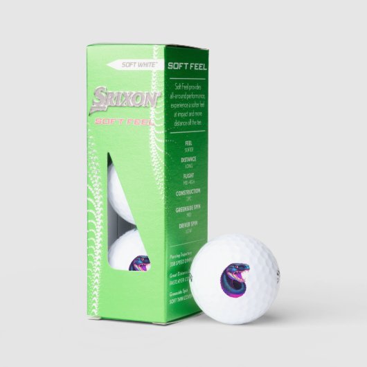 Cobra Slang in Vaporwave Esthetische Stijl Golfballen (Verpakking)