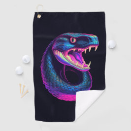 Cobra Slang in Vaporwave Esthetische Stijl Golfhanddoek
