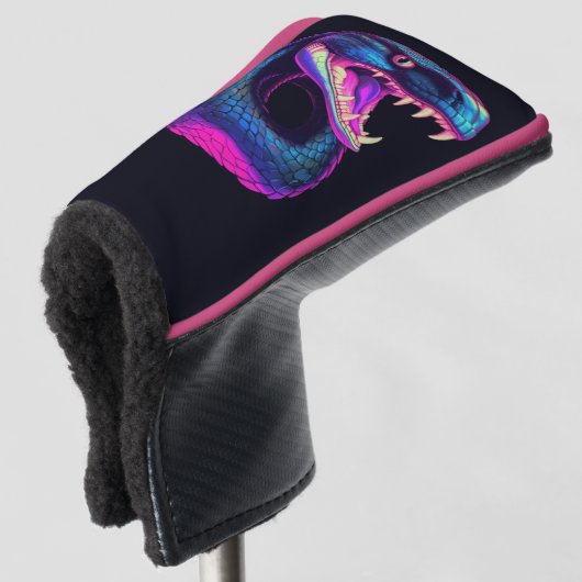 Cobra Slang in Vaporwave Esthetische Stijl Golfheadcover (3/4 voorkant)