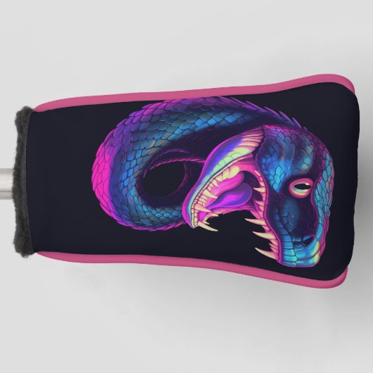 Cobra Slang in Vaporwave Esthetische Stijl Golfheadcover (Voorkant)