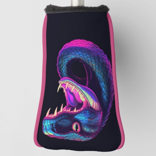 Cobra Slang in Vaporwave Esthetische Stijl Golfheadcover (Draai 90)