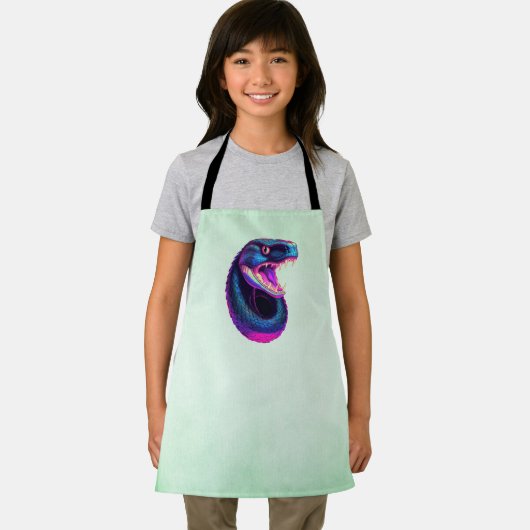 Cobra Slang in Vaporwave Esthetische Stijl Schort (Insitu)